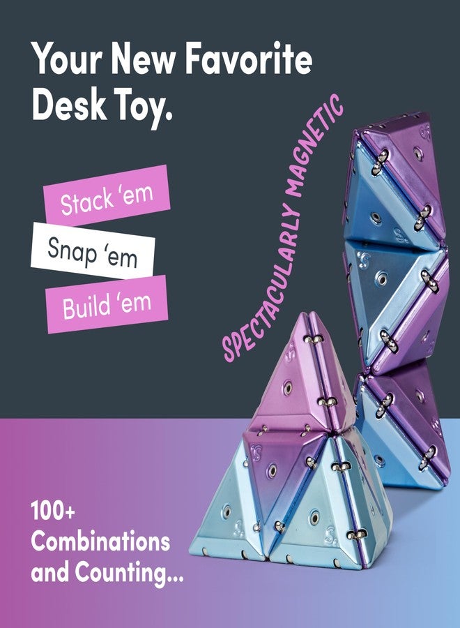 Speks Geode Magnetic Fidget Toy | Sensory Desk Toy for Adults & Teens 14+ | Stress Relief Gift | Pyramid, Chrome Purple - Image 4